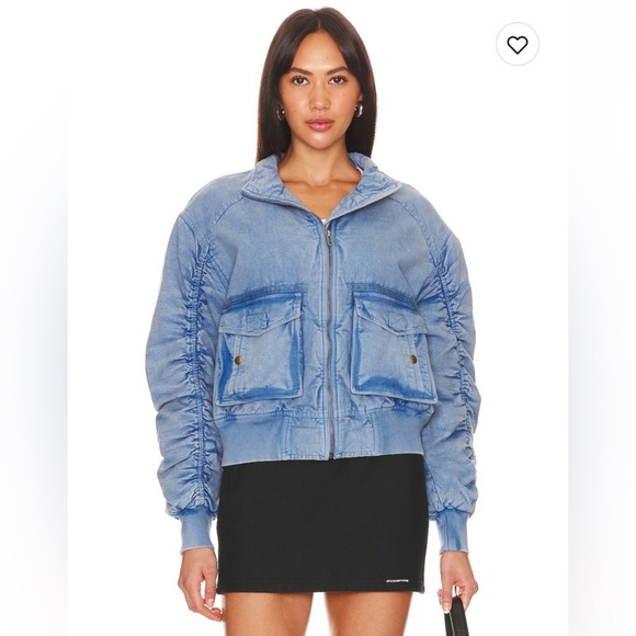 NWT We The Free Flying High Denim Bomber Jacket - Picture 2 of 5